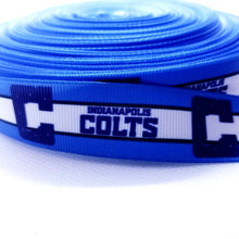 Load image into Gallery viewer, 7/8&quot; Indianapolis Colts Grosgrain Ribbon. Bright Blue Team Colors NFL Football Sports Ribbon.
