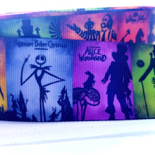 Load image into Gallery viewer, 7/8&quot; and 1.5&quot;  Edward Scissorhands Ribbon- Classic Villians- Johnny Depp, Jack Skellington, Tim Burton Classics, Fandom Ribbon
