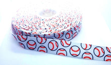 Load image into Gallery viewer, 7/8&quot; Major League Baseball Ribbon. Baseball Sports MLB Grosgrain Ribbon. All Teams Ribbon. Baseballs
