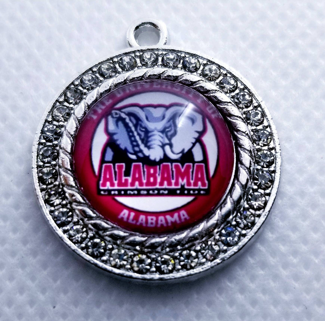 Special Edition Alabama Crimson Tide Football Charms. 2.5 cm large Rhinestones Football University Charms