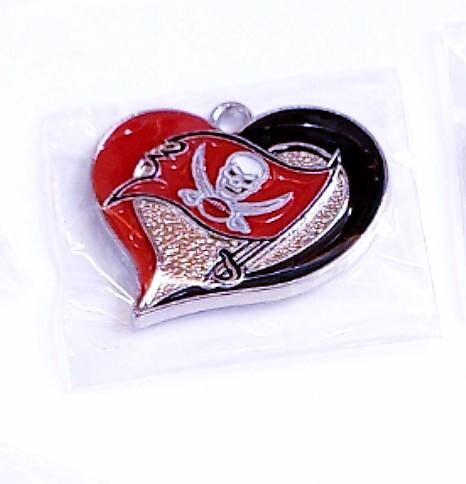 Tampa Bay Buccaneers Football Charms. Sports Team Charms. NFL Heart  Charms 1 inch