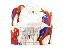 Load image into Gallery viewer, 1&quot; Spiderman Ribbon. Spiderman Hero with Spider Web, DC Super Heroes Grosgrain Ribbon
