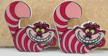 Load image into Gallery viewer, Alice and Wonderland Cheshire Cat resin Flatback. Planar resin. Hair Embellishment. Bow charm Supplies. Party Favor
