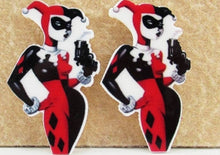 Load image into Gallery viewer, Harley Quinn Resin Flatback Planar. Hair Bow Supplies Theme Party Favors.
