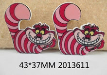 Load image into Gallery viewer, Alice and Wonderland Cheshire Cat resin Flatback. Planar resin. Hair Embellishment. Bow charm Supplies. Party Favor
