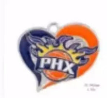 Load image into Gallery viewer, Phoenix Suns NBA Charms. Basketball Heart Shaped Charms. NBA Charms. Football Sports Jewelry
