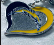 Load image into Gallery viewer, Los Angeles Chargers Football Charms. Sports Team Charms. NFL Heart  Charms 1 inch
