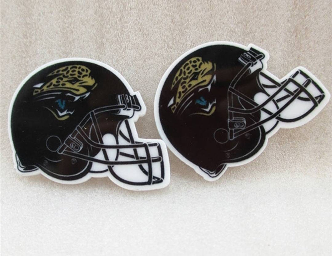 JacksonvJaguars Resin Flatback. NFL Planar Sports Embellishments. Football Bow Center Piece. Football Party Favors 30x30mm NFL resin pieces