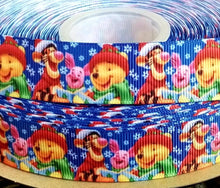 Load image into Gallery viewer, 7/8&quot; Christmas Winnie the Pooh and Friends too Celebrating the Holidays together in this adorable Ribbon.
