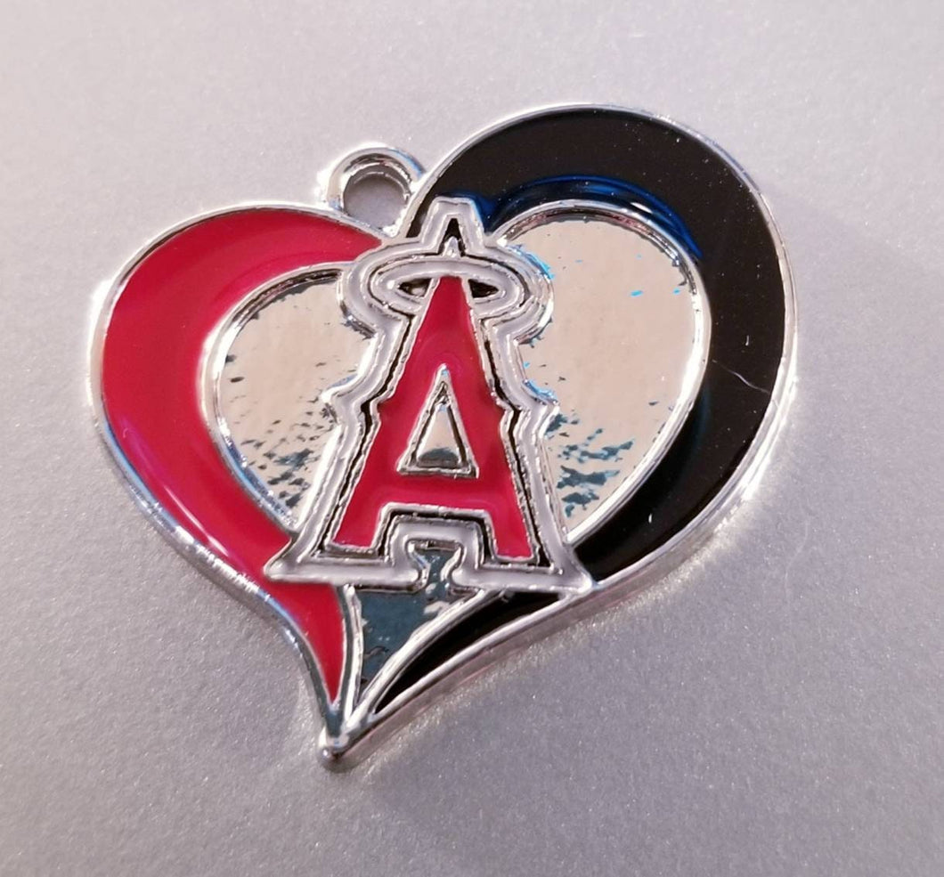 Los Angeles Angels Baseball Heart Charms. Sports Team Charms. MLB Heart  Charms 1 inch